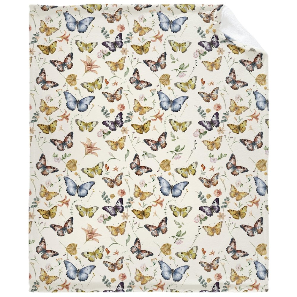 Butterfly Blanket,Lightweight Flannel Kids Lovers Throw Blanket Gifts for Girls in All Season,Blanket for Bed/Couch/Sofa 90"x120" for Whole Family