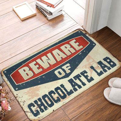 Dsoluuing Front Door Mat Outdoor Funny Beware of Chocolate Lab Rug Bath Rugs for Bathroom Non Slip Outdoor Fall Rug (Size : 65X90CM)