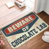 Dsoluuing Front Door Mat Outdoor Funny Beware of Chocolate Lab Rug Bath Rugs for Bathroom Non Slip Outdoor Fall Rug (Size : 65X90CM) view 1