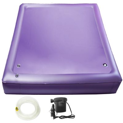 Free Flow Full Wave Water Bed Mattress - PVC Square Purple Softside Water Bed, Comfortable and Foldable Water Mattress Set for The Elderly, Children and Adults (Twin XL, 3980x7.9inch)