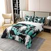 100% Cotton Buffalo Skull Duvet Cover Queen Cactus Bedding Set Wild West American Desert Tribal Comforter Cover Boho Western Botanical Room Decor Teal Black Ethnic Quilt Cover for Boys Men view 2