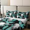 100% Cotton Buffalo Skull Duvet Cover Queen Cactus Bedding Set Wild West American Desert Tribal Comforter Cover Boho Western Botanical Room Decor Teal Black Ethnic Quilt Cover for Boys Men view 4