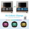 WAMPAT LED TV Stand for 75 inch TV, Wood Entertainment Center with 16 Color LED Light, Farmhouse TV Console Table with 6 Storage for Living Room Bedroom, 70 Inch, Black view 4