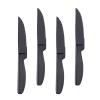 Steak Knife Set, 4-Piece Serrated Black Steak Cutlery Steak Knife, Stainless Steel Steak Cutlery Knife for Home, Restaurant, Hotel, 22cm view 1