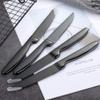 Steak Knife Set, 4-Piece Serrated Black Steak Cutlery Steak Knife, Stainless Steel Steak Cutlery Knife for Home, Restaurant, Hotel, 22cm view 4