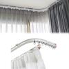 Ceiling Curved Curtain Rail Flexible Aluminium Ceiling Curtain Track Ceiling Or Wall Mount Curtain Tracks System, Flexible Bendable Ceiling Curtain Track Curtain Tension Rod Room Divider (Color : WHI view 1