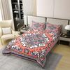 100% Cotton Boho Duvet Cover Full, Bohemian Flowers Bedding Set, Blue Pink Farmhouse Ethnic Abstract Comforter Cover, Geometric Exotic Tribal Bedroom Decor Quilt Cover for Young view 2
