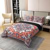 100% Cotton Boho Duvet Cover Full, Bohemian Flowers Bedding Set, Blue Pink Farmhouse Ethnic Abstract Comforter Cover, Geometric Exotic Tribal Bedroom Decor Quilt Cover for Young view 3
