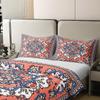 100% Cotton Boho Duvet Cover Full, Bohemian Flowers Bedding Set, Blue Pink Farmhouse Ethnic Abstract Comforter Cover, Geometric Exotic Tribal Bedroom Decor Quilt Cover for Young view 4