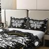 Death Moth Cotton Bedding Sets Twin Size For Girls Boys Child,Boho Gothic Skull Duvet Cover,Golden Sun Moon Comforter Cover,Bohemian Style Galaxy 100% Cotton Set,Star Cloud Print Quilt Cover view 4