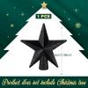 Hanaive Valentines Tree Topper Mini Star Small Treetop for Christmas Tree Star Ornaments Decorative for Home Xmas Holiday Party(Black,2.36 Inch,Glitter) view 2