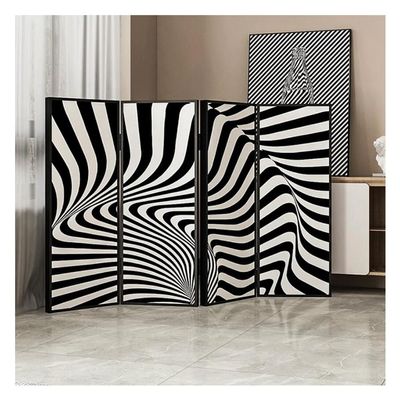 Etlegor Decorative Room Divider, Folding Privacy Room Screen Wall Dividers Functional Versatile Portable Partition Reversible Freestanding Privacy (Color : #2, Size : 4plates/160x120cm)