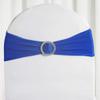 Balsa Circle 10 Royal Blue Spandex Chair Sashes with Silver Round Buckle - Wedding Party Ceremony Reception Decorations Supplies view 1