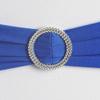 Balsa Circle 10 Royal Blue Spandex Chair Sashes with Silver Round Buckle - Wedding Party Ceremony Reception Decorations Supplies view 2