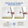 WEER Gold Bathroom Mirror, 72X36 Inch Brushed Gold Metal Frame Mirror, Rounded Rectangle Gold Bathroom Vanity Mirror for Wall, Tempered Glass, Anti-Rust, Hangs Horizontally or Vertically view 4