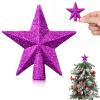 Hanaive Valentines Tree Topper Mini Star Small Treetop for Christmas Tree Star Ornaments Decorative for Home Xmas Holiday Party(Purple,2.36 Inch,Glitter) view 1