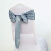 100 Dusty Blue Satin Chair Sashes Bows Ties for Wedding Decorations Party Supplies Events Chair Covers Decor Banquet Reception view 3