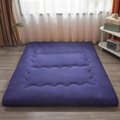 Japanese Floor Mattress Extra Thick Double,Japaneese Futon Foldable Single Mattress,Roll Up Mattress,Sleeping Pad with Removable Cover,Floor Lounger Guest Bed,Blue,200x220cm/79x86