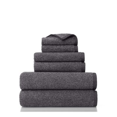 CLENEA Organic Cotton 6 Piece Bath Towel Set, Blue (Color : Charcoal)