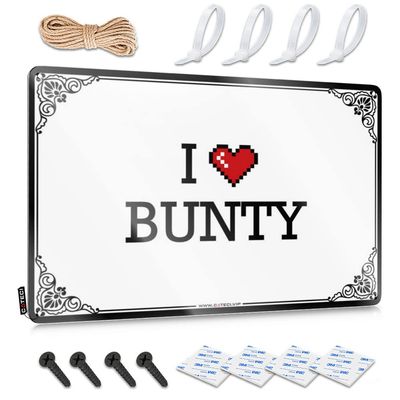 Abipuir Mens Room Sign I Love Bunty Tin Sign Vintage Wall Decor Funny Bathroom Decor (Color : Colour, Size : 30X40CM)