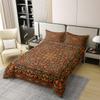 100% Cotton Tribal Floral Duvet Cover Twin Geometric Flowers Bedding Set Red Green Square Lattice Comforter Cover Exotic Retro Bohemian Bedroom Decor Indian Abstract Grid Quilt Cover view 2