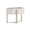 JITEM Mid Century Modern Nightstand for Small Space White End Side Table W/Storage Drawer & Metal Golden Feet Bedside Table Small Locker Bedroom Cabinet view 1