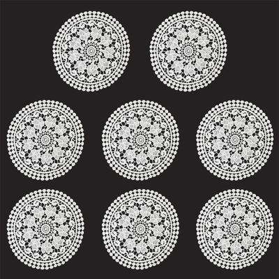 8 Pieces Doilies 8 Inch Crochet Round Lace Doily Handmade Placemats Crocheted Coasters, White Honeysuckle