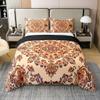 100% Natural Cotton Ethnic Pattern Duvet Cover Twin, Red Boho Bedding Set, Southwest Farmhouse Bohemian Floral Abstract Comforter Cover, Orange Geometric Exotic Tribal Flower Quilt Cover view 1