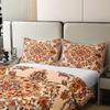 100% Natural Cotton Ethnic Pattern Duvet Cover Twin, Red Boho Bedding Set, Southwest Farmhouse Bohemian Floral Abstract Comforter Cover, Orange Geometric Exotic Tribal Flower Quilt Cover view 4
