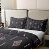 100% Organic Cotton Bull Skull Duvet Cover Queen Boho Bedding Set Ethnic Horns Bohemian Comforter Cover Brown Tribal Symbol Mysterious Aztec Bedroom Decor Abstract Geometric Quilt Cover For Men Boys view 4