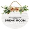 KPSheng Rustic Break Room Sign Hanging Printed Wooden Plaque Decor Funny Farmhouse Wood Decor Sign Outside Door Hanging Decorations,12In view 1
