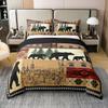 100% Cotton Rustic Bear Duvet Cover King, Southwestern Native American Bedding Set, Wild Animal Bear Claw Comforter Cover, Brown Black Bears Silhouette Woodland Farmhouse Camper Quilt Cover view 1