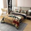 100% Cotton Rustic Bear Duvet Cover King, Southwestern Native American Bedding Set, Wild Animal Bear Claw Comforter Cover, Brown Black Bears Silhouette Woodland Farmhouse Camper Quilt Cover view 3