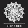 8 Pieces Doilies 6 Inch Crochet Round Lace Doily Handmade Placemats Crocheted Coasters, White Larkspur view 2