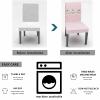 Thanksgiving Blush Pink Dining Chair Cover Set of 4,Stretch Chair Protectors Slipcover,Spandex Kitchen Chair Seat Back Cushion Slip Cover for Dining Room,Party Fall Classic Chic Gold White Pumpkins view 4