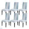 Abstract Sky Blue Dining Chair Cover Set of 6,Stretch Chair Protectors Slipcover,Spandex Kitchen Chair Seat Back Cushion Slip Cover for Dining Room,Party Modern Abstract Minimalist Painting Art view 1