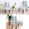 Abstract Sky Blue Dining Chair Cover Set of 6,Stretch Chair Protectors Slipcover,Spandex Kitchen Chair Seat Back Cushion Slip Cover for Dining Room,Party Modern Abstract Minimalist Painting Art view 2