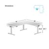 Progressive Desk Height Adjustable Computer Standing Desk - L Shaped 70" x 55" Corner Electric Stand Up Rising Workstation - Black Frame, Ebony Oak Top view 2