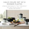 Denby - Halo Coupe Dinner Plates Set of 6-10.25 Inch Reactive Glaze, Dishwasher Microwave Oven Safe - Scratch Chip Resistant - Grey, Black Large Ceramic Stoneware Dinnerware Plates Set view 2