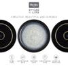 Denby - Halo Coupe Dinner Plates Set of 6-10.25 Inch Reactive Glaze, Dishwasher Microwave Oven Safe - Scratch Chip Resistant - Grey, Black Large Ceramic Stoneware Dinnerware Plates Set view 3