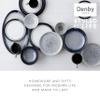 Denby - Halo Coupe Dinner Plates Set of 6-10.25 Inch Reactive Glaze, Dishwasher Microwave Oven Safe - Scratch Chip Resistant - Grey, Black Large Ceramic Stoneware Dinnerware Plates Set view 4