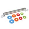 17 Inch Stainless Steel Rolling Pin Adjustable Roller Pin with Silicone Baking Mat 4 Removable Thickness Rings for Baking Dough Pizza, Pie Pastries Pasta and Cookies view 4