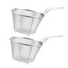 2Pcs Stainless Steel Fry Baskets with Handles Kitchen Chicken Frying Baskets Wire Mesh Strainer for Deep Frying and French Fries view 1