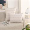 NUYECY Set of 2 Boho Lumbar Throw Pillow Covers 12x20,Stone Grey and White Neutral Couch Pillow Case with Tassel Fringe Decorative,Modern Accent Farmhouse Cushion Covers for Sofa Couch Bed Living Room view 2