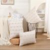 NUYECY Set of 2 Boho Lumbar Throw Pillow Covers 12x20,Stone Grey and White Neutral Couch Pillow Case with Tassel Fringe Decorative,Modern Accent Farmhouse Cushion Covers for Sofa Couch Bed Living Room view 3