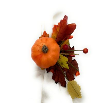 Modern Farmhouse Thanksgiving Decor Rustic Thanksgiving Table Decor Handmade Pumpkin Decorated Napkin Rings Set of 6