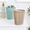 NTIYOU Garbage Cans Household Hollow Trash Can,Imitation Rattan Without Lid Plastic Rubbish Bin,for Bathrooms,Kitchens Waste Baskets Basket (Color : Blue) view 1