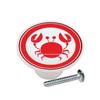 Farm Fresh Knobs Design Ceramic Cabinet Kitchen Bathroom Furniture Handles or Pulls w/Glossy Finish - Various Crabs Red Blue - 1.5 x 1.5 Inches (Red Circle Crab) view 1