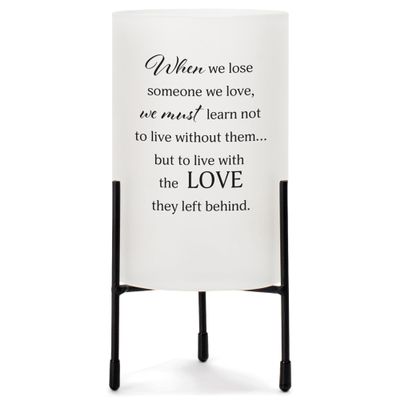 Cottage Garden HGC81W Live with The Love Left Behind Frosted White Glass 8 x 4 Inch Hurricane Candle Holder