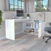 L-Shaped Desk Desti, Single Door Cabinet - White view 3
